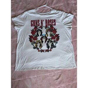 Guns'n Roses Adult Size 4 Small White Short Sleeve Graphic T